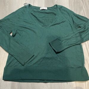 Stradivarius Teal V-Neck Sweater
